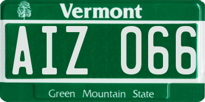 VT license plate AIZ066