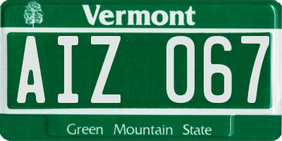 VT license plate AIZ067