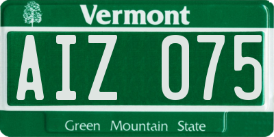VT license plate AIZ075