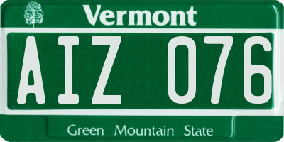 VT license plate AIZ076