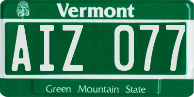 VT license plate AIZ077
