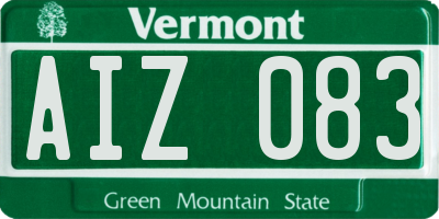 VT license plate AIZ083