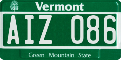 VT license plate AIZ086