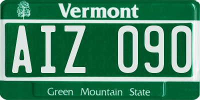 VT license plate AIZ090