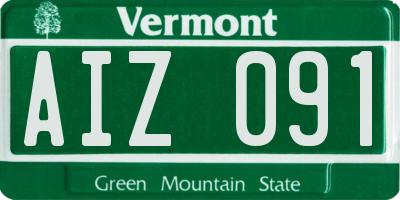 VT license plate AIZ091