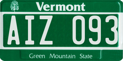 VT license plate AIZ093