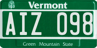 VT license plate AIZ098