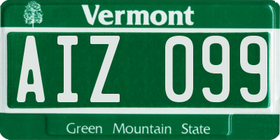 VT license plate AIZ099