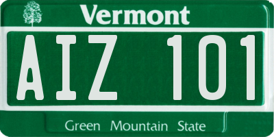 VT license plate AIZ101