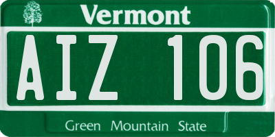 VT license plate AIZ106