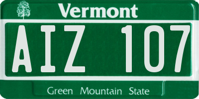 VT license plate AIZ107