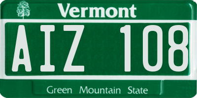 VT license plate AIZ108