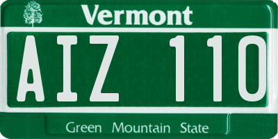 VT license plate AIZ110