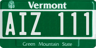VT license plate AIZ111