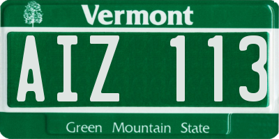 VT license plate AIZ113