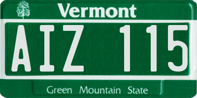 VT license plate AIZ115