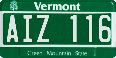 VT license plate AIZ116