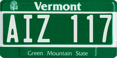 VT license plate AIZ117