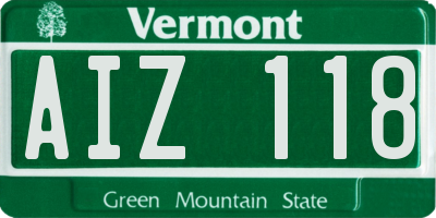 VT license plate AIZ118