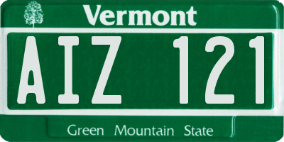 VT license plate AIZ121