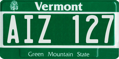 VT license plate AIZ127