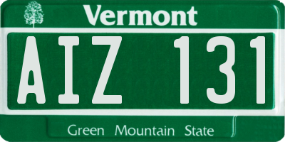 VT license plate AIZ131