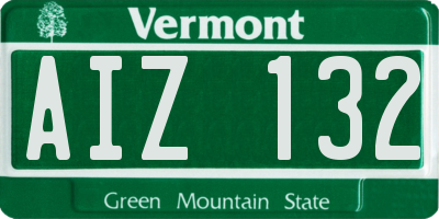 VT license plate AIZ132