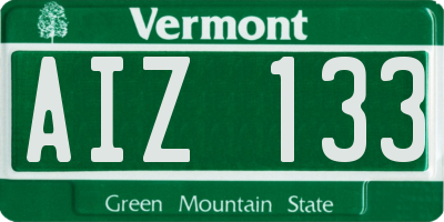 VT license plate AIZ133