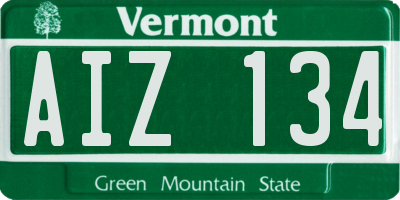 VT license plate AIZ134