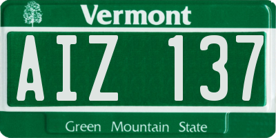 VT license plate AIZ137