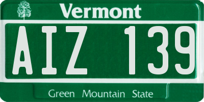 VT license plate AIZ139