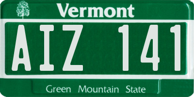 VT license plate AIZ141