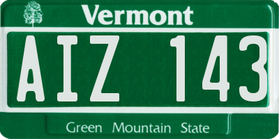 VT license plate AIZ143