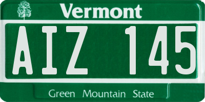 VT license plate AIZ145