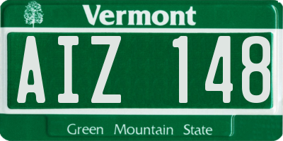 VT license plate AIZ148