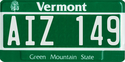 VT license plate AIZ149