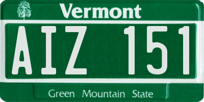 VT license plate AIZ151