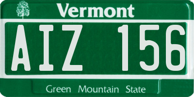 VT license plate AIZ156