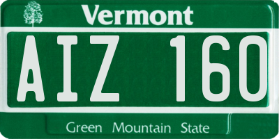 VT license plate AIZ160