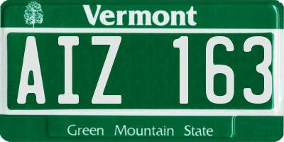 VT license plate AIZ163