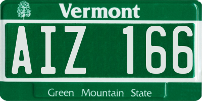 VT license plate AIZ166