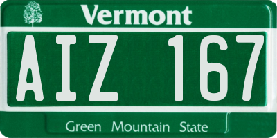 VT license plate AIZ167