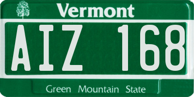 VT license plate AIZ168