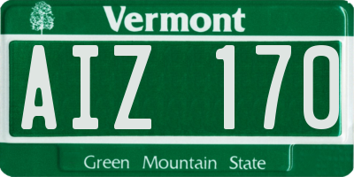 VT license plate AIZ170
