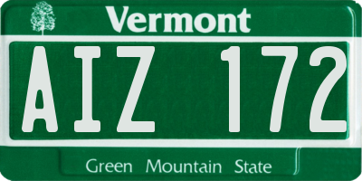 VT license plate AIZ172