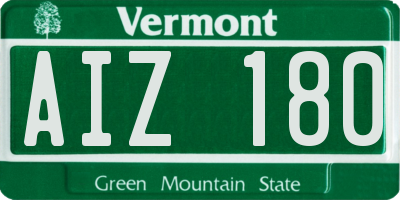 VT license plate AIZ180