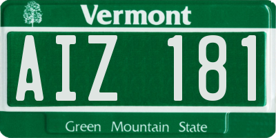 VT license plate AIZ181