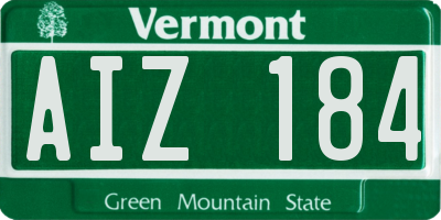 VT license plate AIZ184