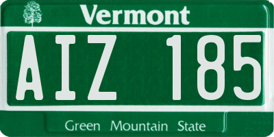 VT license plate AIZ185