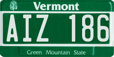 VT license plate AIZ186